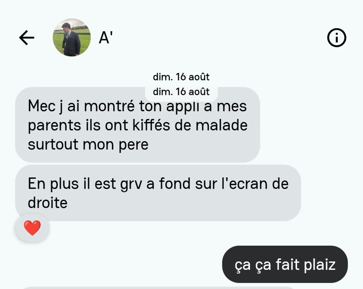 Message de A. à propos de Livetime